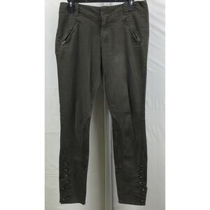 Daughters of the Liberation Moto Skinny Pants Women Size 27 Green Anthropologie